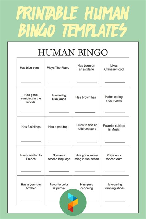 Human Bingo Templates .